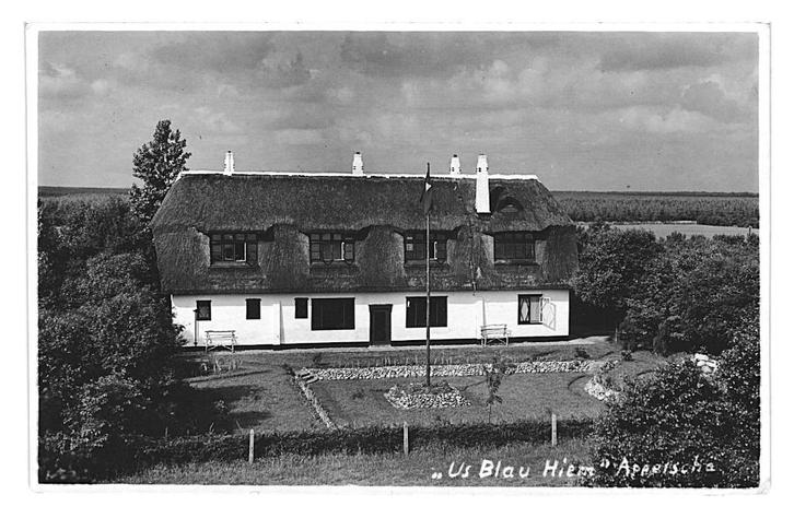 975037	Appelscha	Friesland	Us Blou Hiem	1937	Gelopen, Verzamelen, Ansichtkaarten | Nederland, Gelopen, Friesland, 1920 tot 1940