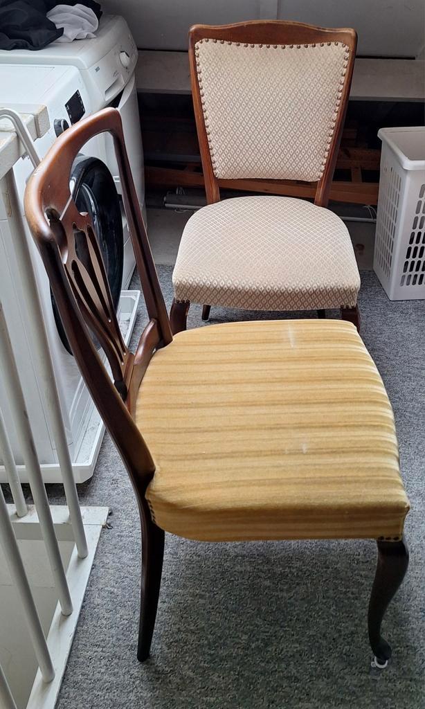 Queen Ann eetkamerstoelen 6 stuks, Huis en Inrichting, Stoelen, Gebruikt, Vijf, Zes of meer stoelen, Bruin, Ophalen