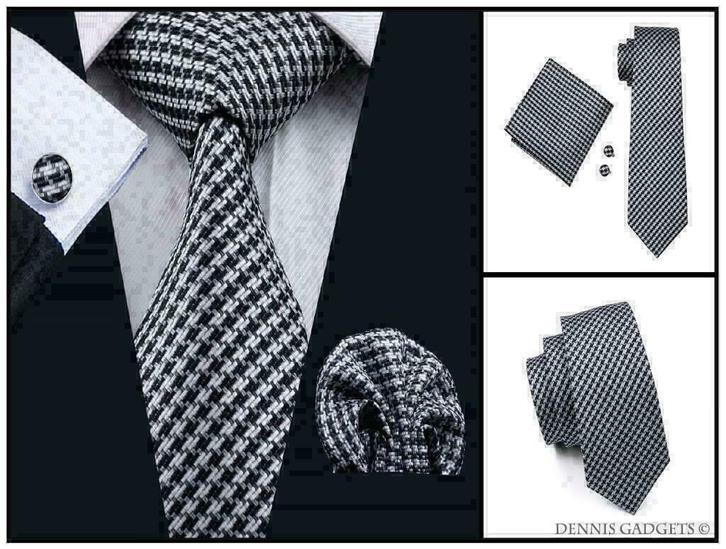 Dennis Gadgets: 100 % zijden stropdas ( 3 delig !! ) DG0744, Kleding | Heren, Stropdassen, Nieuw, Met patroon, Zwart, Ophalen of Verzenden