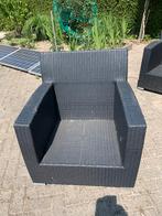 4 zwarte lounge stoelen, Ophalen, 4 zitplaatsen, Zo goed als nieuw, Loungeset