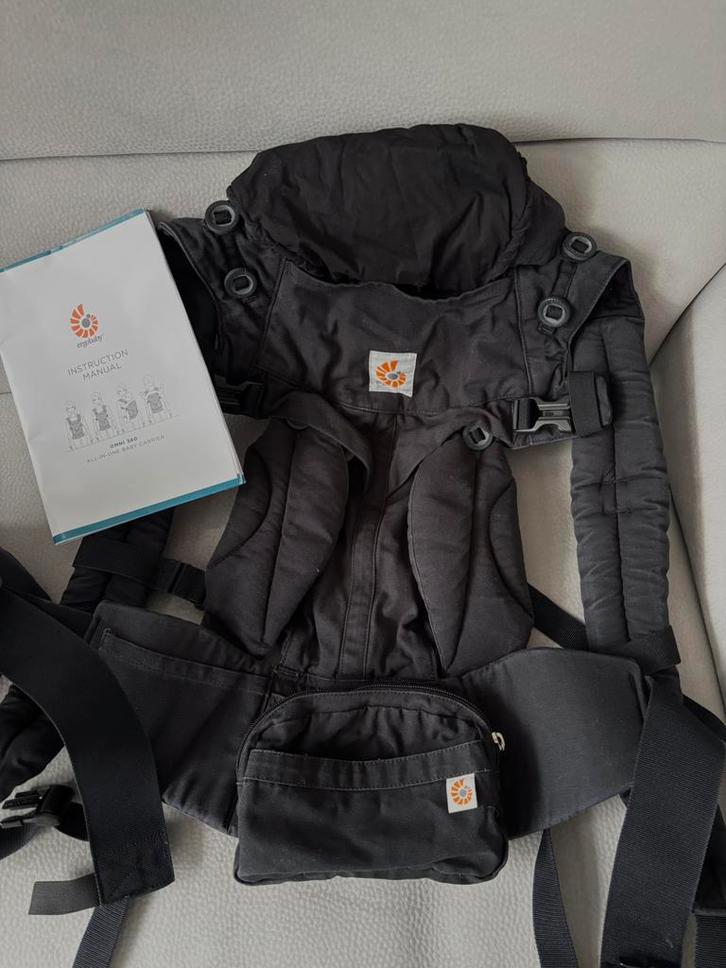 Ergobaby Omni 360 – Zwart – Topstaat met Doos & Handleiding, Kinderen en Baby's, Babydragers en Draagdoeken, Zo goed als nieuw