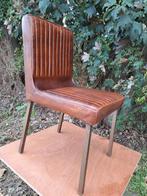 eetkamer stoel, immitatie leder, Huis en Inrichting, Stoelen, Ophalen, Bruin, Metaal, Eén
