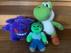 3x knuffel Gengar pokemon minecraft zombie Yoshi Nintendo, Ophalen of Verzenden, Gebruikt, Overige typen