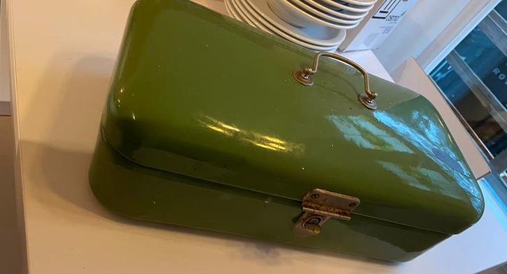 Vintage Emaille Broodtrommel, Antiek en Kunst, Antiek | Emaille, Ophalen