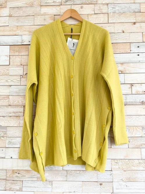 Masnada vest geel merino/cashmere, maat 38/40 - NP 746,-, Kleding | Dames, Truien en Vesten, Nieuw, Maat 38/40 (M), Geel, Ophalen of Verzenden