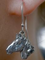 Zilveren 925 zilver oorhangers van een mooi paardenhoofd, Sieraden, Tassen en Uiterlijk, Oorbellen, Nieuw, Zilver, Hangers, Zilver