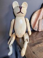 Brocante, vintage oude houten beer bewegende ledematen, Ophalen of Verzenden