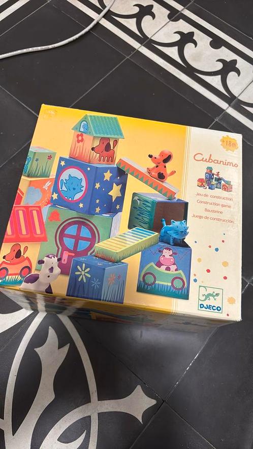 Djeco Cubanimo bouwspel bouwen diertjes huisjes, Kinderen en Baby's, Speelgoed | Educatief en Creatief, Gebruikt, Bouwen, Ophalen of Verzenden