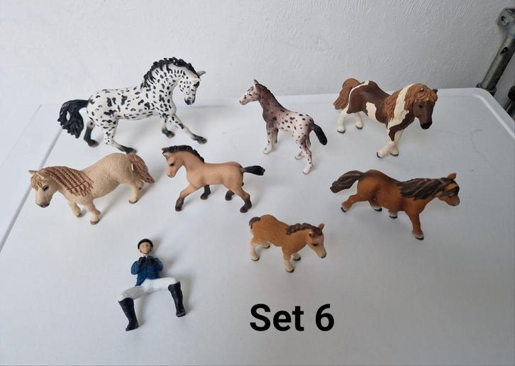 Schleich Paarden Set 6, Verzamelen, Dierenverzamelingen, Zo goed als nieuw, Beeldje of Figuurtje, Paard, Ophalen of Verzenden