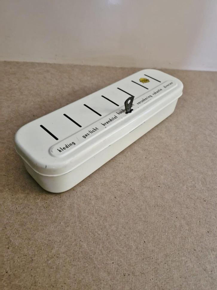 Origineel spaarblik+sleuteltje,jr'70 Brabantia,gas-licht enz, Verzamelen, Retro, Huis en Inrichting, Ophalen of Verzenden