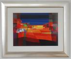 Ton. Schulten schilderij Kleurrijke velden., Ophalen, Schilderij, 50 tot 75 cm