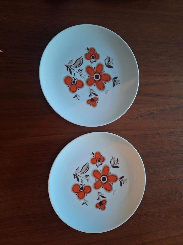 Arzberg Vintage Ontbijtbordjes - Retro Bloem, Huis en Inrichting, Keuken | Servies, Gebruikt, Bord(en), Overige stijlen, Porselein