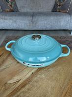 Le Creuset gietijzeren lage braadpan campagnard 30 cm –Salie, Ophalen of Verzenden, Nieuw, Gietijzer, Koekenpan of Braadpan