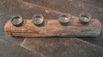 Houten kandelaar voor 4 waxinelichtjes, Antiek en Kunst, Ophalen of Verzenden