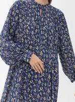 Arket donker blauwe lange jurk met bloemen, maat 34/36, Blauw, Nieuw, Ophalen of Verzenden, Arket