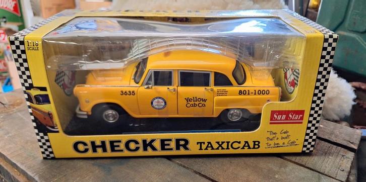 Sun Star, schaal 1:18, New York Yellow Checker Taxi Cab 1981, Hobby en Vrije tijd, Modelauto's | 1:18, Nieuw, Auto, Sun Star, Ophalen of Verzenden