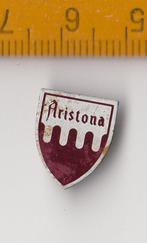 Aristona Radio logo embleem schildje blik, Antiek en Kunst, Antiek | Tv's en Audio, Ophalen of Verzenden