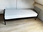 ipersoons bed met matras en matrasdek, Huis en Inrichting, Ophalen, 90 cm, Eenpersoons, Zwart