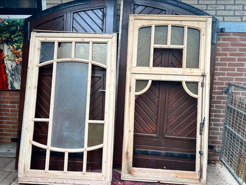Prachtige antieke art deco kozijnen, Doe-het-zelf en Verbouw, Glas en Ramen, Gevelraam of Ruit, 160 cm of meer, 120 tot 160 cm