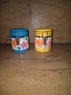 Twee leuke aardewerk potjes met bloemmotief, Ophalen of Verzenden, Gebruikt