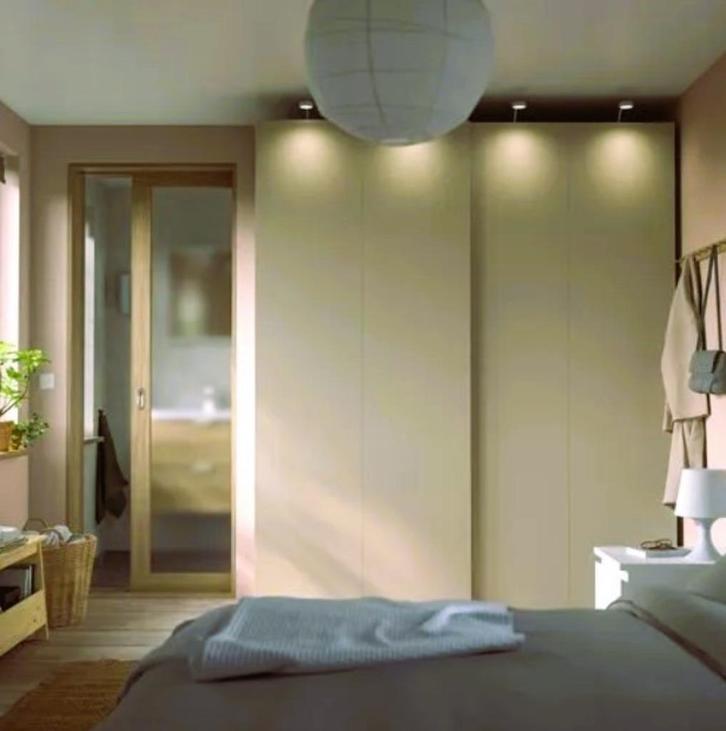 Ikea Pax Schuifdeuren grote kast vergrijsd groen, Huis en Inrichting, Kasten | Kledingkasten, Gebruikt, 200 cm of meer, 200 cm of meer
