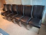 eetkamerstoelen merk Henders en Hazel, zwart, Huis en Inrichting, Stoelen, Ophalen, Gebruikt, Zwart, Leer