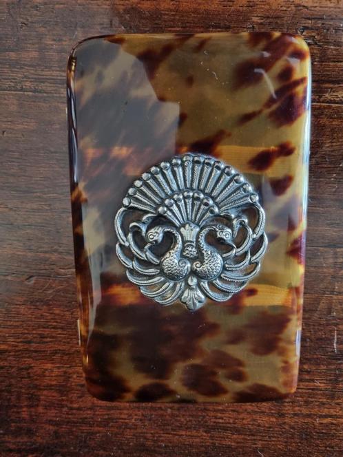 Antiek Schildpad Sigaretten Doosje - Djokja Zilver -, Antiek en Kunst, Antiek | Goud en Zilver, Zilver, Ophalen of Verzenden