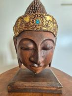 Hand carved buddha head -zen Decor, Huis en Inrichting, Woonaccessoires | Boeddhabeelden, Ophalen, Zo goed als nieuw