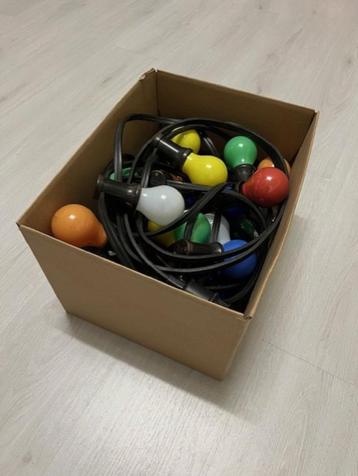 Prikkabel - gekleurd - 12 mtr -feestverlichting tuin - compl beschikbaar voor biedingen