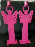 Roze Engel Kandelaars - Set van 2, Ophalen of Verzenden, Overige materialen