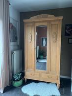 Massief eiken kleding linnen meidenkast leg spiegel hang lad, Huis en Inrichting, Kasten | Kledingkasten, Ophalen, 100 tot 150 cm