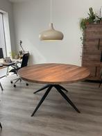 Ronde eettafel bruin 150cm, Middelburg serie van Woonexpress, Huis en Inrichting, Tafels | Eettafels, Ophalen, Kunststof, 100 tot 150 cm