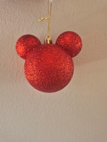 Mickey Mouse Disney rode glitter kerstballen  beschikbaar voor biedingen