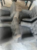 Set van 4 fauteuils, Huis en Inrichting, Ophalen, Gebruikt, 75 tot 100 cm, Stof