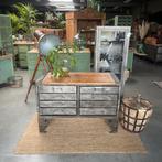 Militaire werkbank, oude ladekast, dressoir, stalen kast, Ophalen