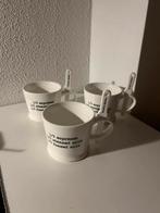 3 cappuccino mokken met lepel riviera Maison, Huis en Inrichting, Keuken | Servies, Ophalen of Verzenden, Zo goed als nieuw, Overige stijlen