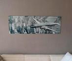 Zgan glas schilderij van oud vliegtuig, Huis en Inrichting, Ophalen, 50 tot 75 cm, 125 cm of meer, Zo goed als nieuw