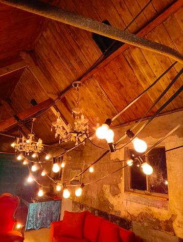 Prikkabel, nieuwe fittingen! warm wit licht 21m - 22 Lampen beschikbaar voor biedingen