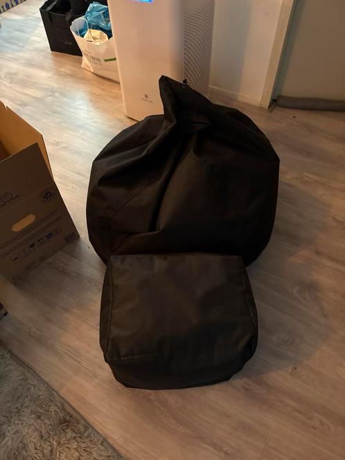 Zitzak met Poef - Zo Goed Als Nieuw, Huis en Inrichting, Zitzakken, Zo goed als nieuw, Zitzak, Zwart, Ophalen
