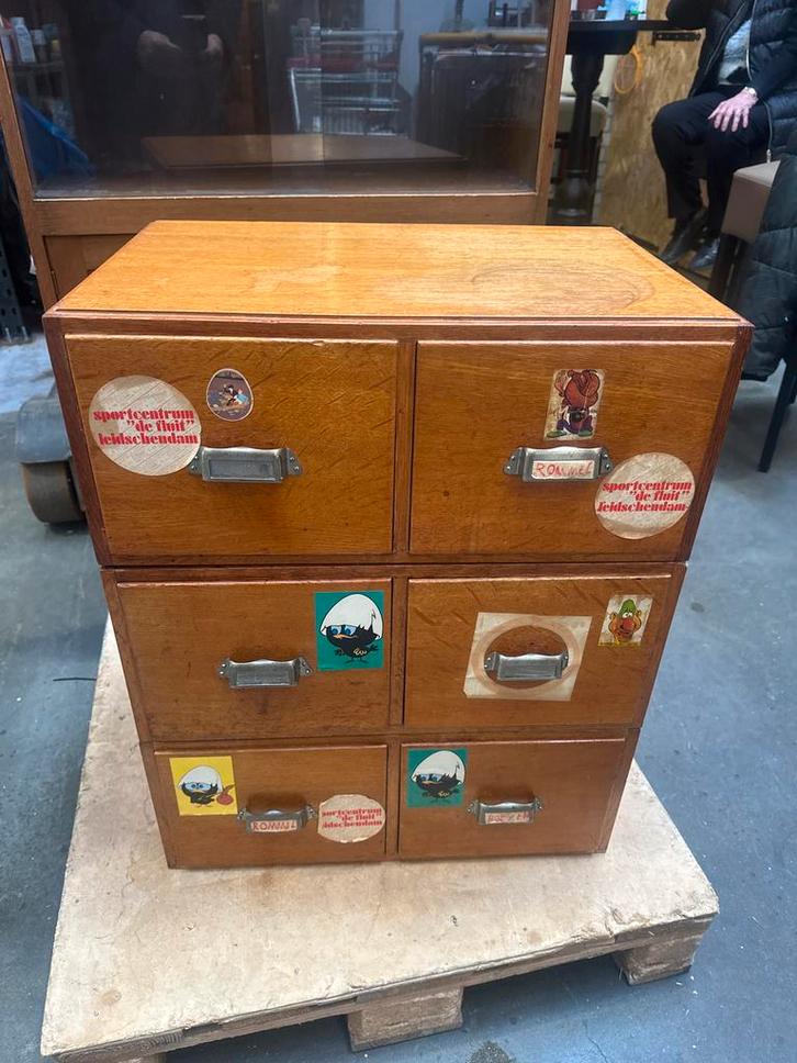 Vintage archief kast 3 delen, Verzamelen, Retro, Huis en Inrichting, Ophalen