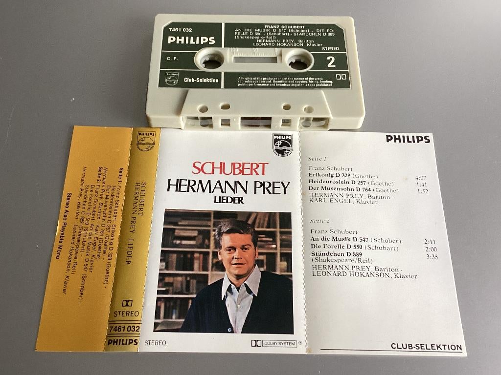 Schubert Hermann Prey lieder MC, Gebruikt, Klassiek, 1 bandje, Ophalen of Verzenden