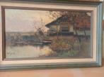Schilder: A.J. Zwart. Olie verf op canvas doek., Verzenden