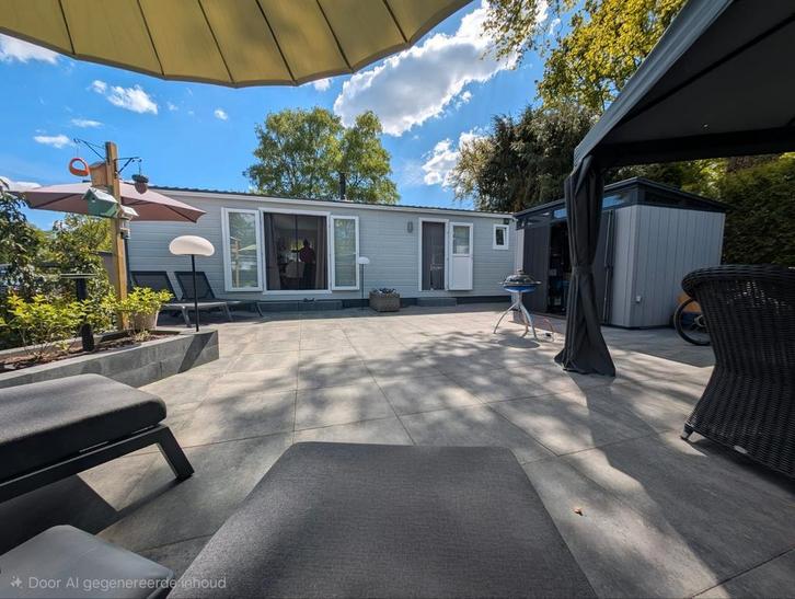 Prachtig Chalet te koop op camping de Midden Veluwe, Caravans en Kamperen, Stacaravans, tot en met 4, Ophalen of Verzenden