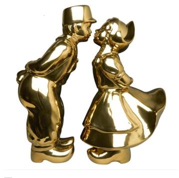 Nieuw, Heinen Delfts Blauw, Kissing Couple, gold 30 cm hoog beschikbaar voor biedingen