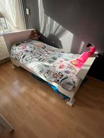 Wit kinderbed met lattenbodem, 70 tot 85 cm, Zo goed als nieuw, Lattenbodem, 140 tot 160 cm