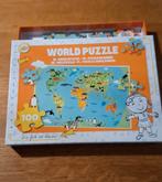 Wereld Puzzel 100 Stukjes, Kinderen en Baby's, Speelgoed | Kinderpuzzels, Ophalen of Verzenden, Meer dan 50 stukjes, Zo goed als nieuw