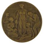 PENNING JULES ANTHONE STAD ANTWERPEN WERK EN TOEWIJDING WWI, Postzegels en Munten, Penningen en Medailles, Verzenden, Brons, Buitenland