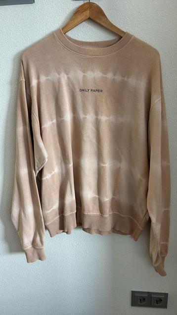 Daily Paper, Heren Sweater, Beige/Wit, Mt L, Als Nieuw beschikbaar voor biedingen