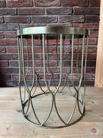 Gouden bijzettafel, Minder dan 55 cm, Gebruikt, Metaal of Aluminium, Rond
