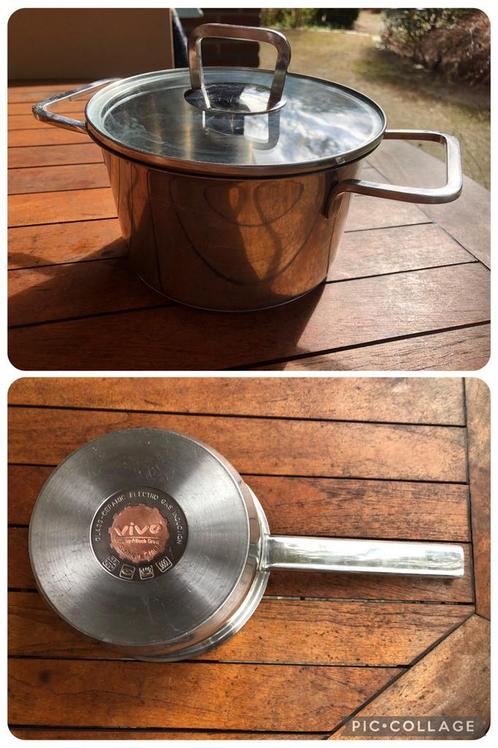 t.k.Vivo Villeroy&Boch RVS steelpan+kookpan 16cm INDUCTIE, Huis en Inrichting, Keuken | Potten en Pannen, Zo goed als nieuw, Kookpan of Snelkookpan